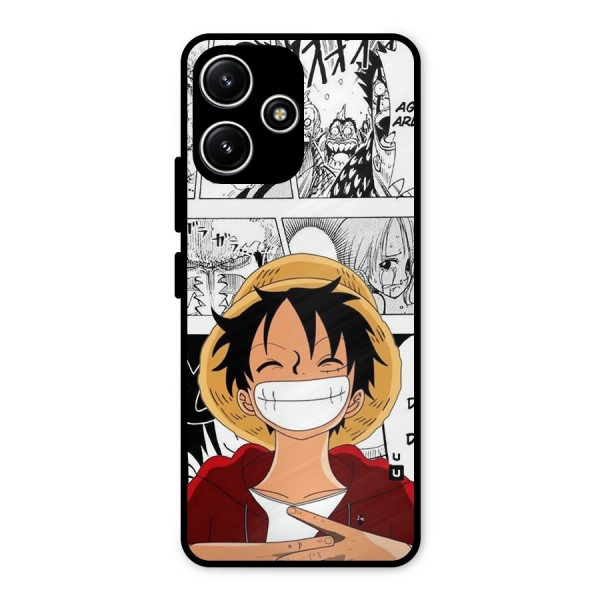 Manga Style Luffy Metal Back Case for Redmi 12 5G