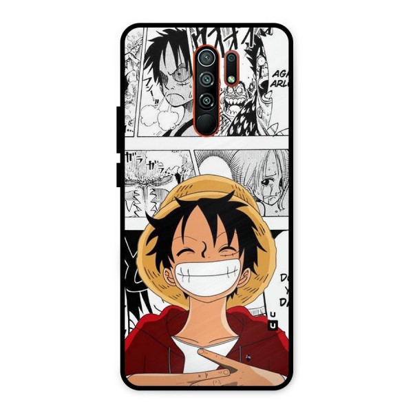 Manga Style Luffy Metal Back Case for Redmi 9 Prime