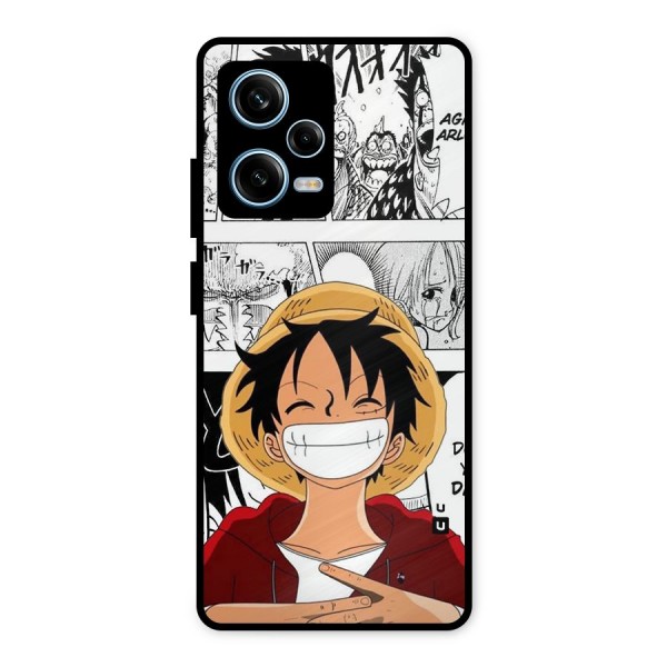 Manga Style Luffy Metal Back Case for Redmi Note 12 Pro