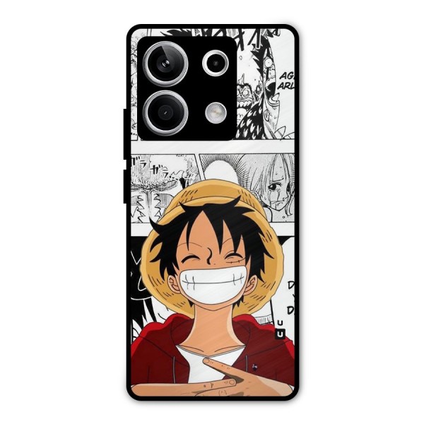 Manga Style Luffy Metal Back Case for Redmi Note 13 5G