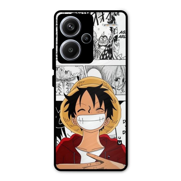 Manga Style Luffy Metal Back Case for Redmi Note 13 Pro Plus