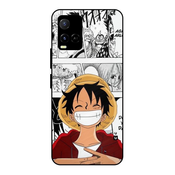 Manga Style Luffy Metal Back Case for Vivo Y33s