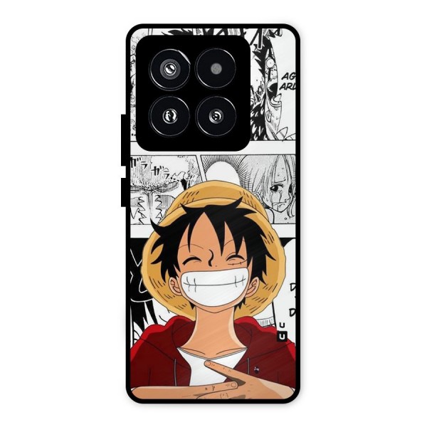 Manga Style Luffy Metal Back Case for Xiaomi 14 Pro
