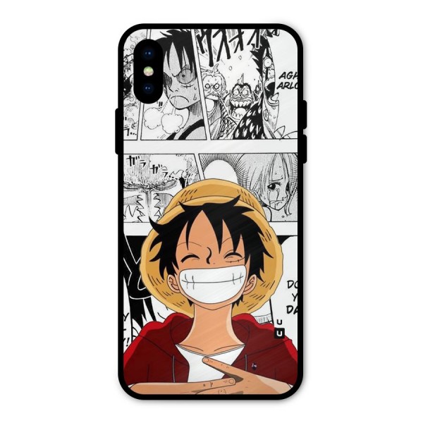 Manga Style Luffy Metal Back Case for iPhone X