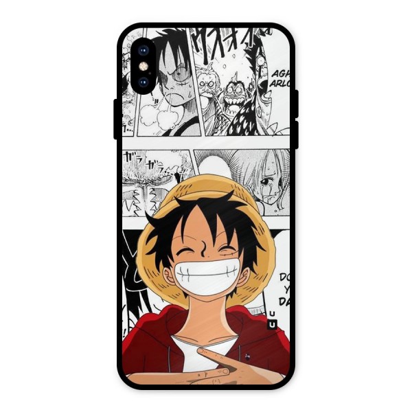 Manga Style Luffy Metal Back Case for iPhone XS Max