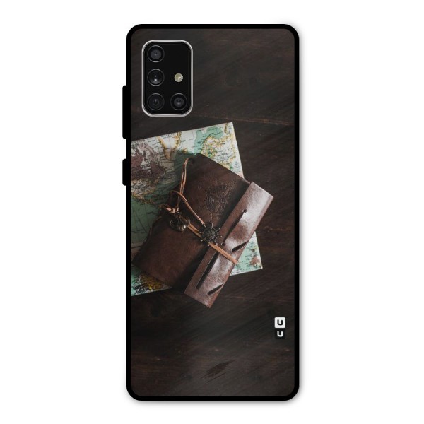 Map Journal Metal Back Case for Galaxy A71