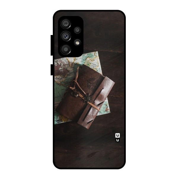 Map Journal Metal Back Case for Galaxy A73 5G