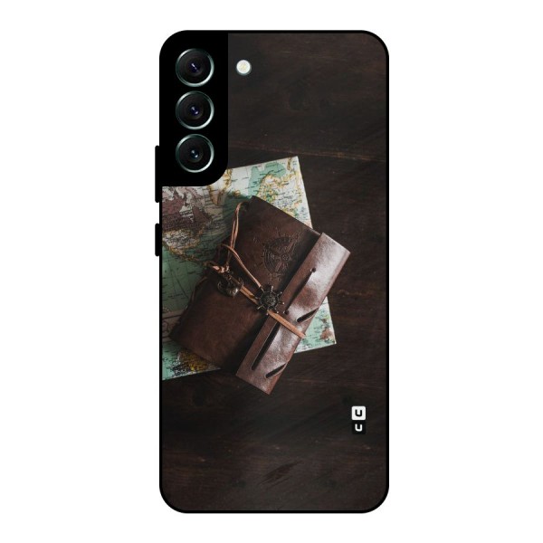 Map Journal Metal Back Case for Galaxy S22 Plus 5G