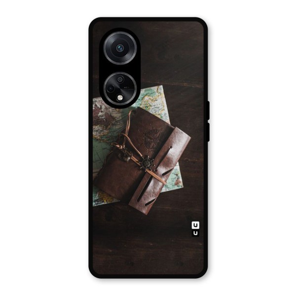 Map Journal Metal Back Case for Oppo F23