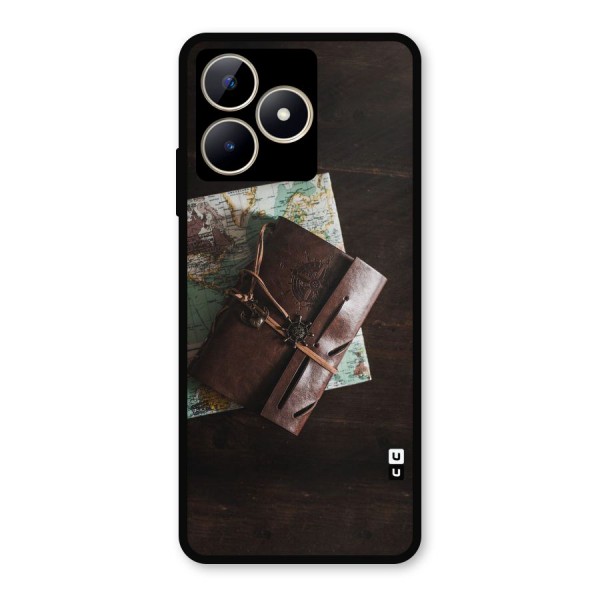 Map Journal Metal Back Case for Realme C53
