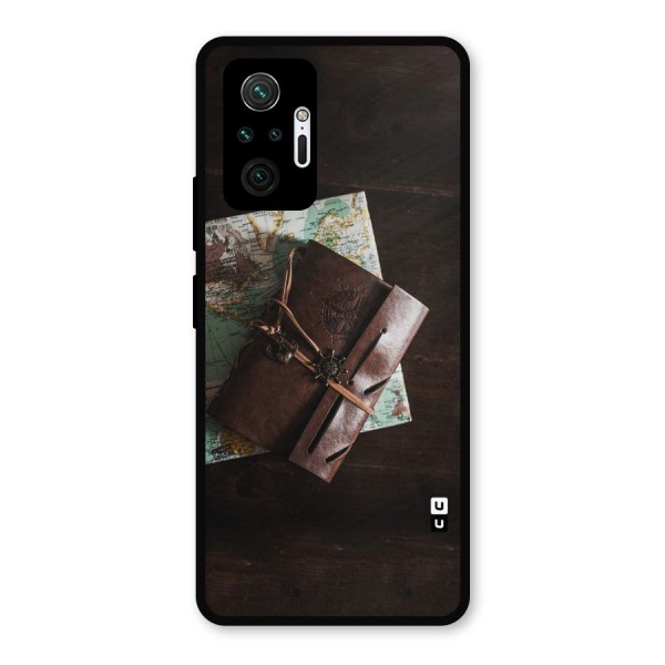 Map Journal Metal Back Case for Redmi Note 10 Pro Max