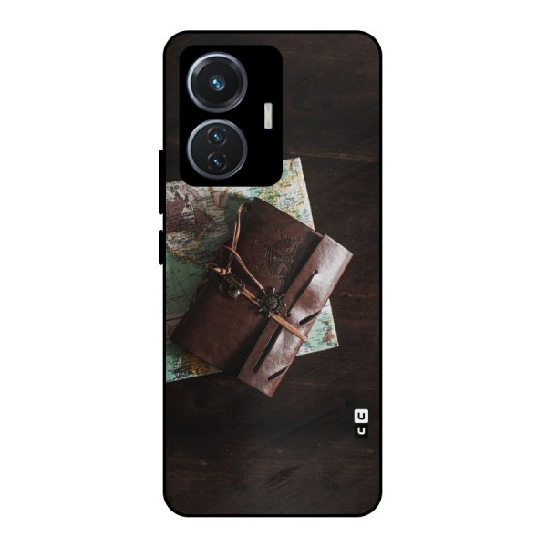 Map Journal Metal Back Case for iQOO Z6 44W