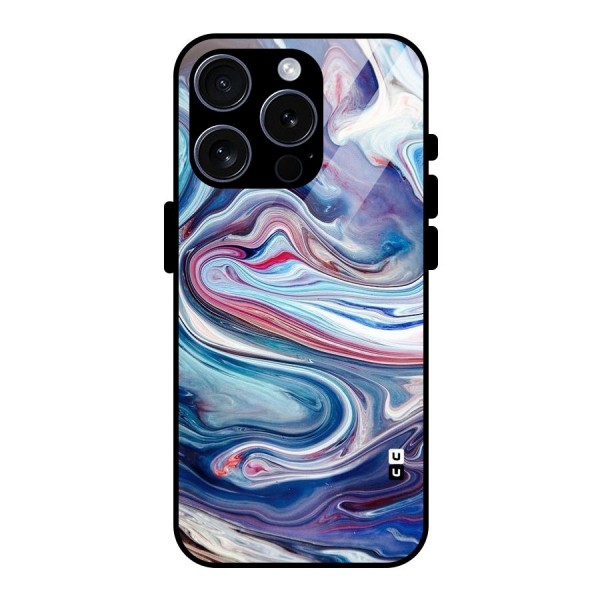 Marble Style Printed Glass Back Case for iPhone 15 Pro