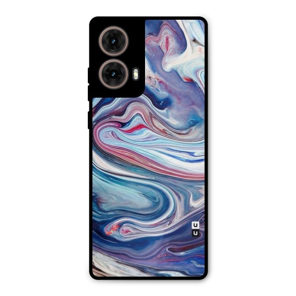 Marble Style Printed Metal Back Case for Moto G85