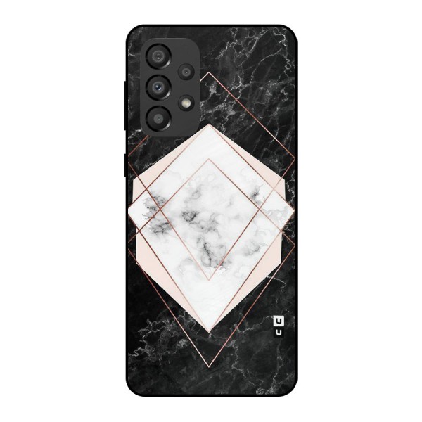 Marble Texture Print Metal Back Case for Galaxy A33 5G