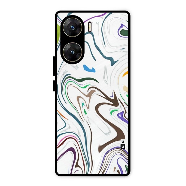 Marbled Printed Art Metal Back Case for Vivo V29e