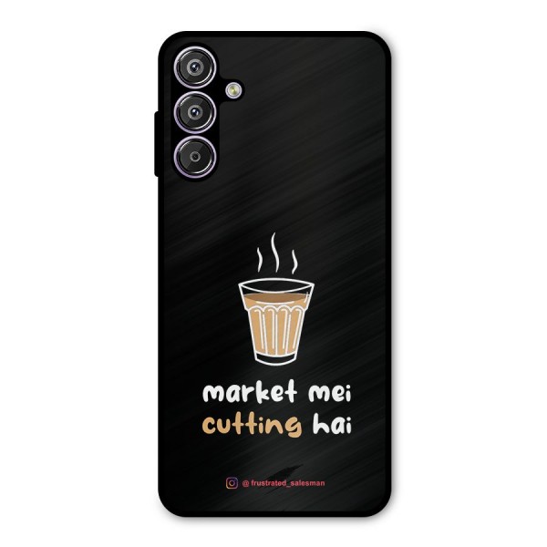 Market Mei Cutting Hai Black Metal Back Case for Galaxy F15