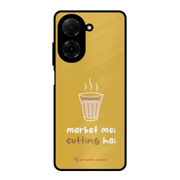 Market Mei Cutting Hai Mustard Yellow Metal Back Case for Poco C71