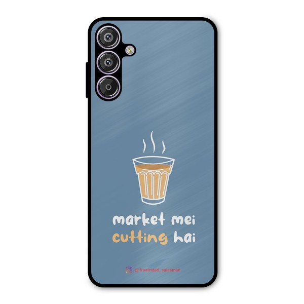 Market Mei Cutting Hai SteelBlue Metal Back Case for Galaxy F15
