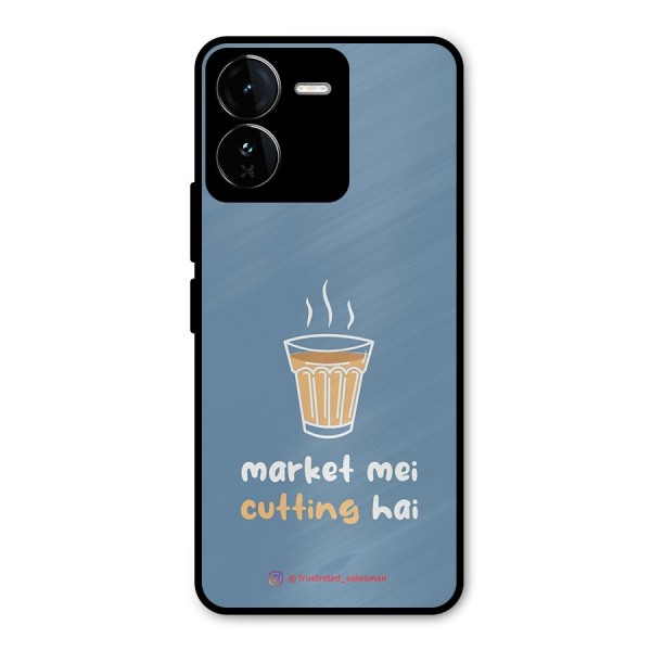 Market Mei Cutting Hai SteelBlue Metal Back Case for iQOO Z9