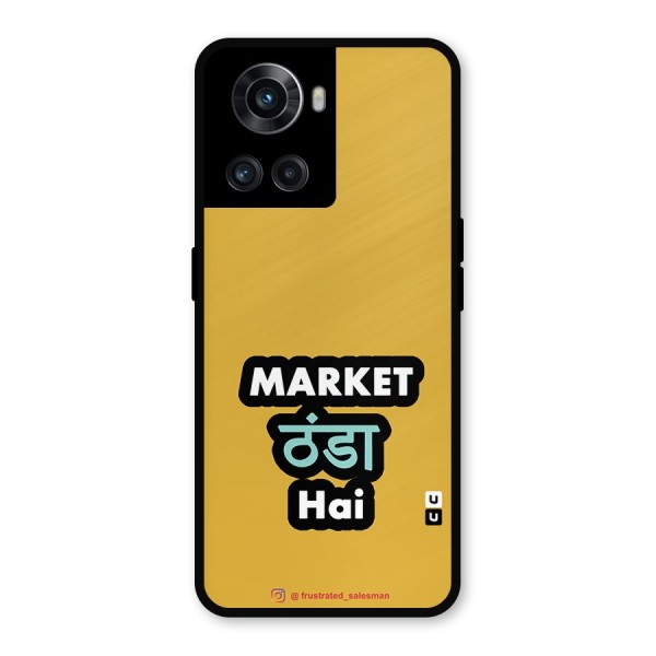 Market Thanda Hai Mustard Yellow Metal Back Case for OnePlus 10R