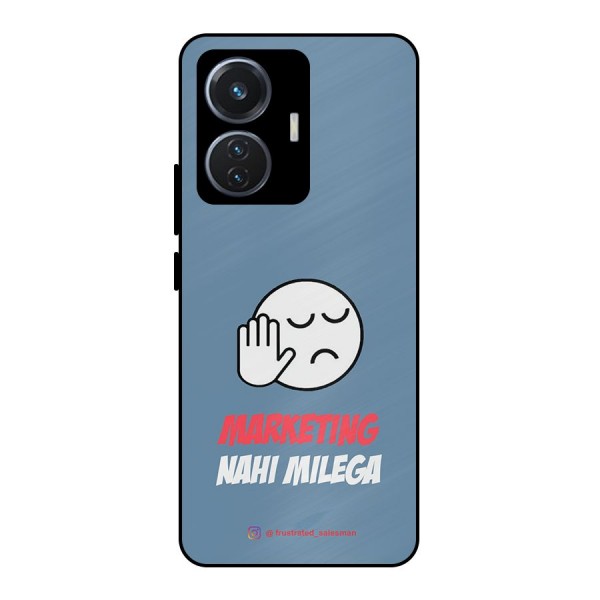 Marketing Nahi Milega SteelBlue Metal Back Case for iQOO Z6 44W