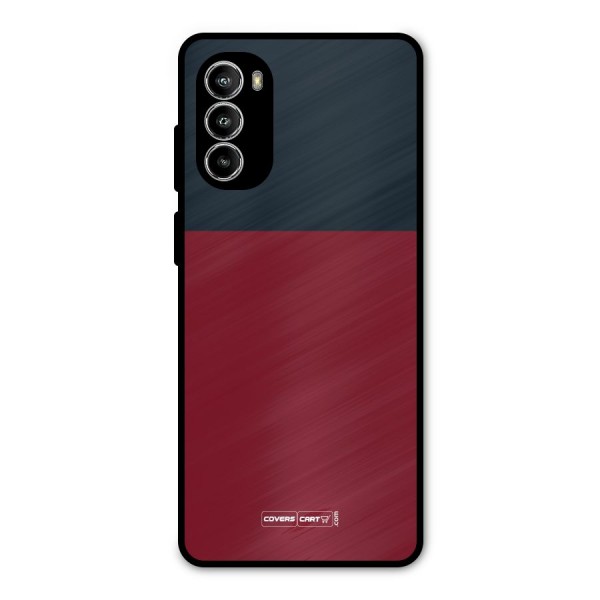 Maroon and Navy Blue Metal Back Case for Moto G82