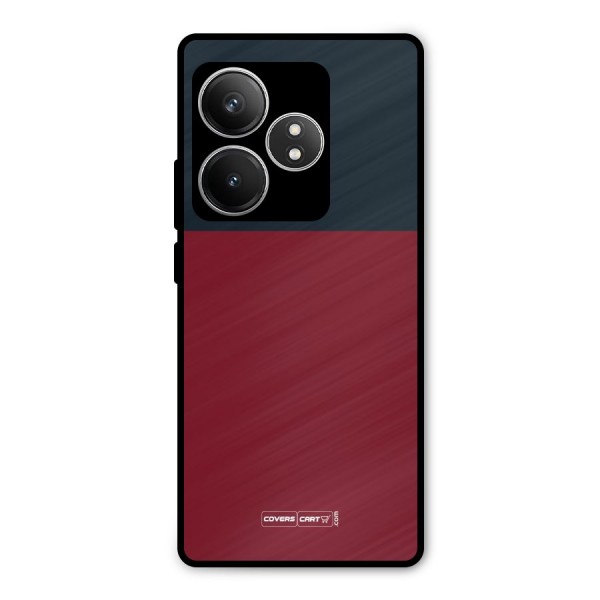 Maroon and Navy Blue Metal Back Case for Realme GT 6T