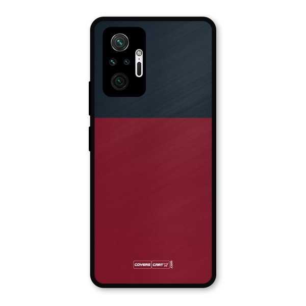 Maroon and Navy Blue Metal Back Case for Redmi Note 10 Pro Max