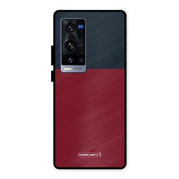 Maroon and Navy Blue Metal Back Case for Vivo X60 Pro Plus