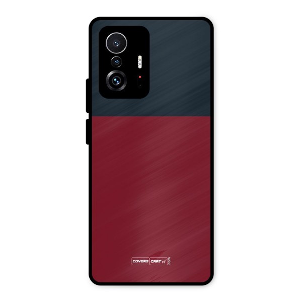 Maroon and Navy Blue Metal Back Case for Xiaomi 11T Pro