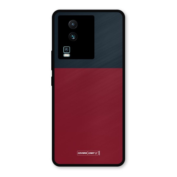 Maroon and Navy Blue Metal Back Case for iQOO Neo 7