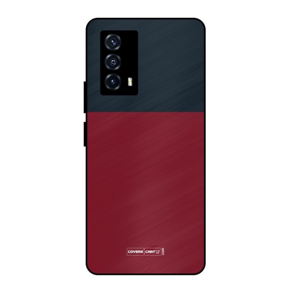 Maroon and Navy Blue Metal Back Case for iQOO Z5