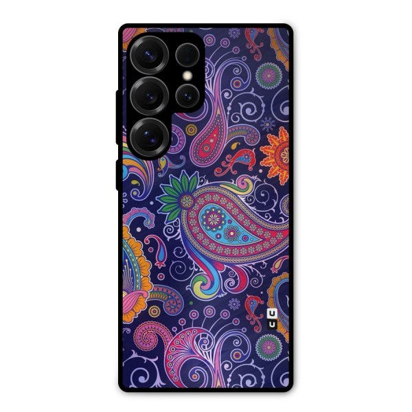 Mehendi Pattern Metal Back Case for Galaxy S25 Ultra