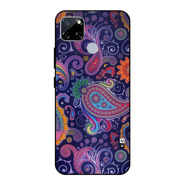 Mehendi Pattern Metal Back Case for Realme Narzo 30A