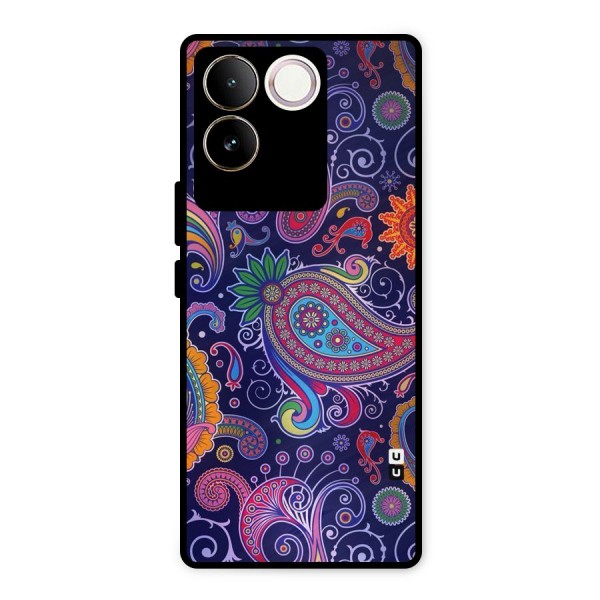 Mehendi Pattern Metal Back Case for Vivo T2 Pro