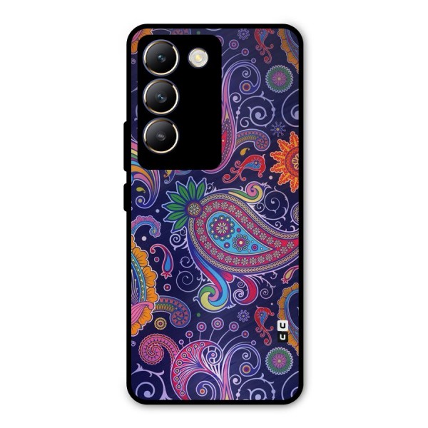 Mehendi Pattern Metal Back Case for Vivo T3 5G