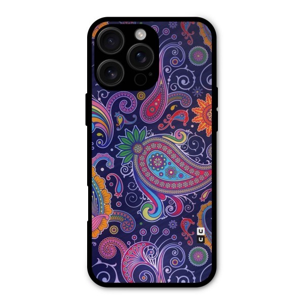 Mehendi Pattern Metal Back Case for iPhone 16 Pro Max