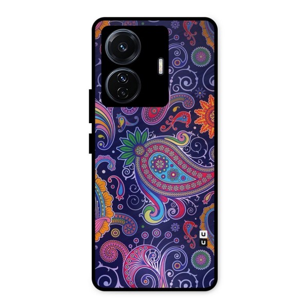 Mehendi Pattern Metal Back Case for iQOO Z6