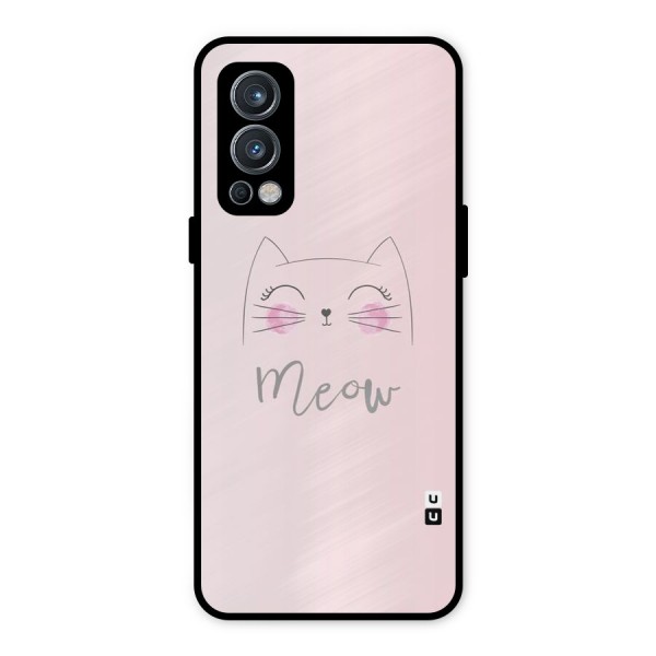 Meow Pink Metal Back Case for OnePlus Nord 2 5G