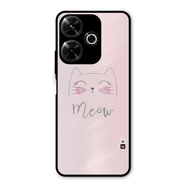 Meow Pink Metal Back Case for Poco M6 Plus