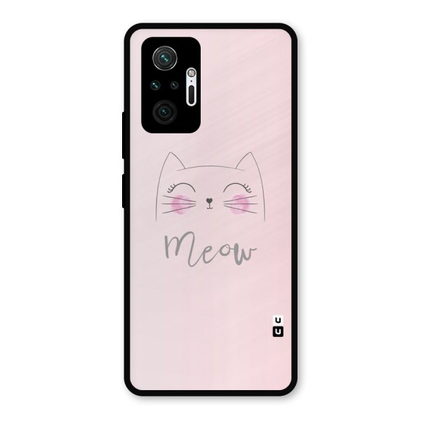 Meow Pink Metal Back Case for Redmi Note 10 Pro Max