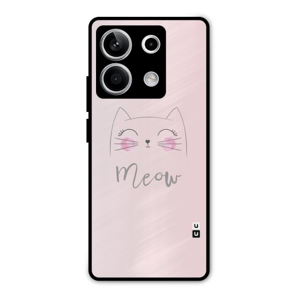 Meow Pink Metal Back Case for Redmi Note 13 5G