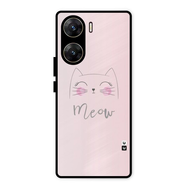Meow Pink Metal Back Case for Vivo V29e