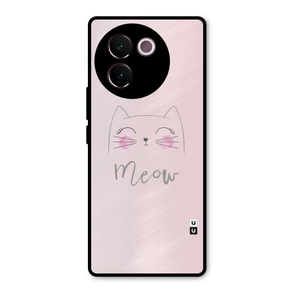Meow Pink Metal Back Case for Vivo V30e