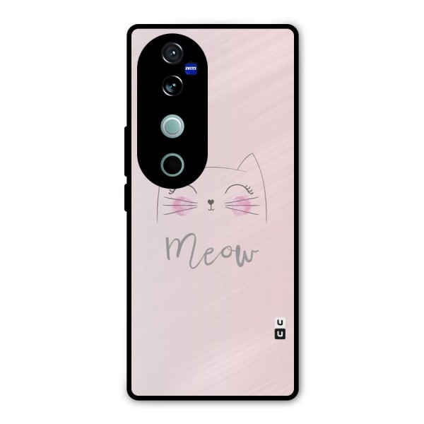 Meow Pink Metal Back Case for Vivo V40 Pro