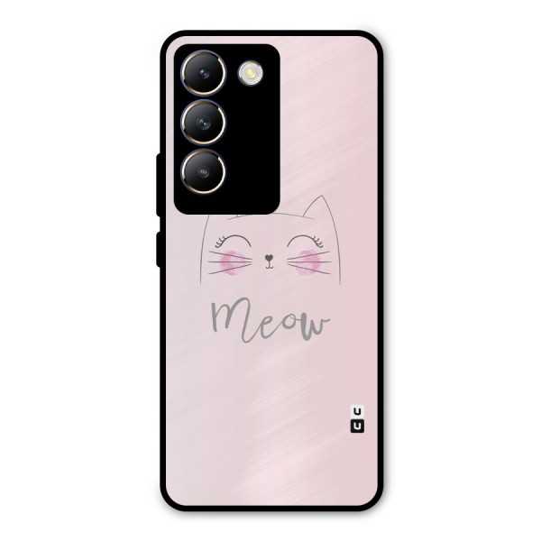 Meow Pink Metal Back Case for Vivo Y200e