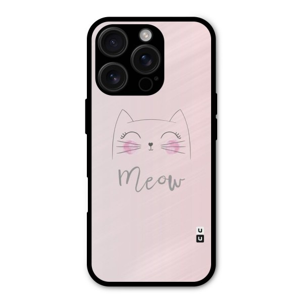 Meow Pink Metal Back Case for iPhone 16 Pro