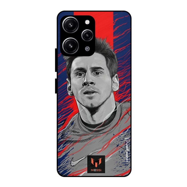 Messi For FCB Glass Back Case for Redmi 12 4G