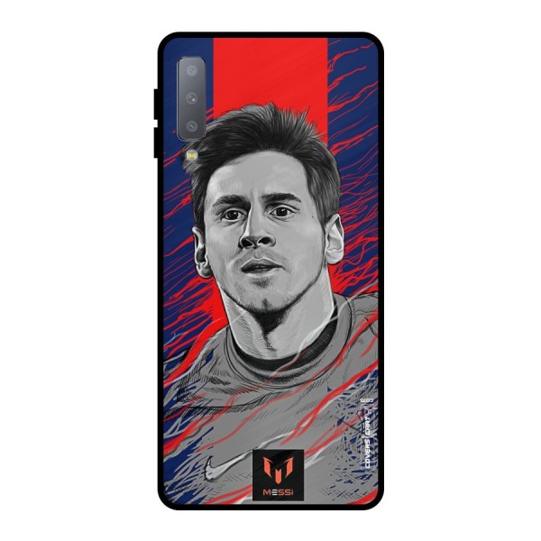 Messi For FCB Metal Back Case for Galaxy A7 (2018)